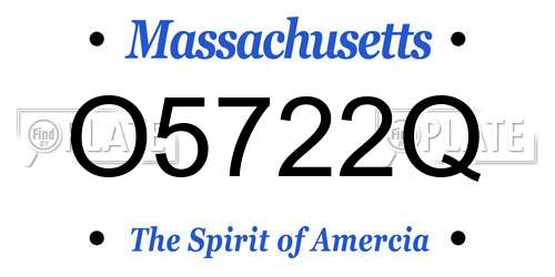 O5722Q Massachusetts License Plate