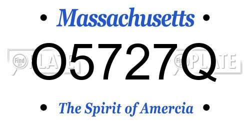 O5727Q Massachusetts License Plate