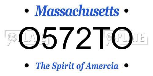 O572TO Massachusetts License Plate