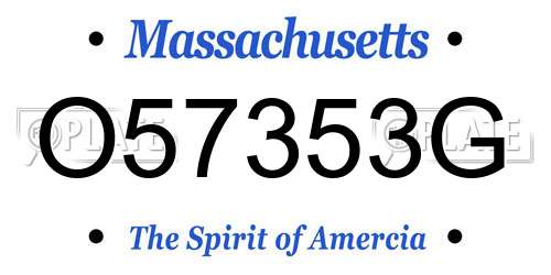 O57353G Massachusetts License Plate