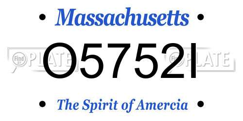 O5752I Massachusetts License Plate