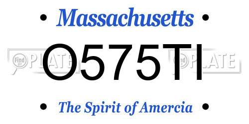 O575TI Massachusetts License Plate