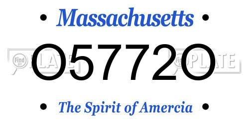 O5772O Massachusetts License Plate