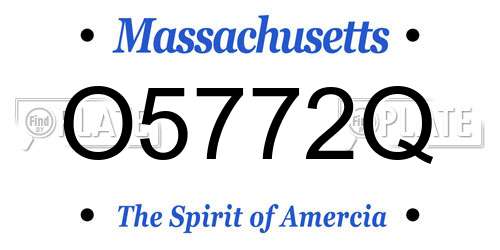 O5772Q Massachusetts License Plate
