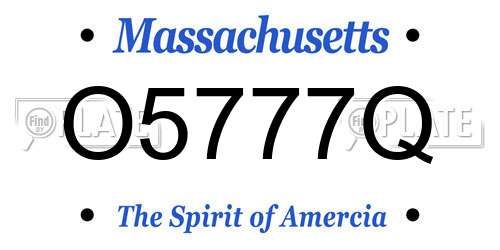 O5777Q Massachusetts License Plate