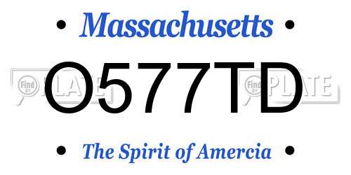 O577TD Massachusetts License Plate