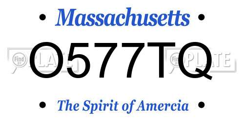 O577TQ Massachusetts License Plate