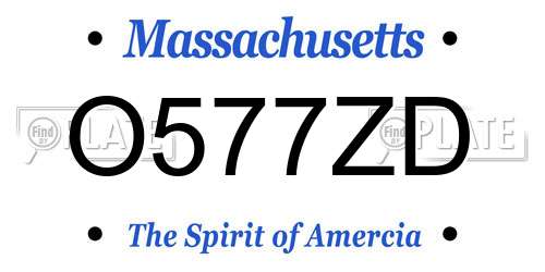 O577ZD Massachusetts License Plate