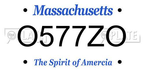 O577ZO Massachusetts License Plate
