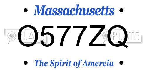 O577ZQ Massachusetts License Plate