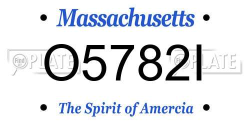 O5782I Massachusetts License Plate