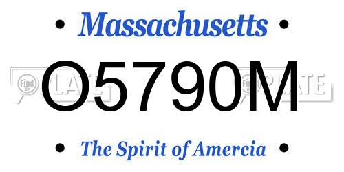 O5790M Massachusetts License Plate