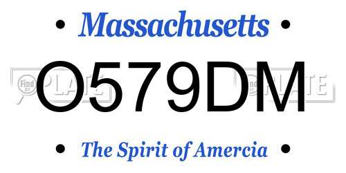 O579DM Massachusetts License Plate