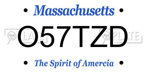 O57TZD Massachusetts License Plate