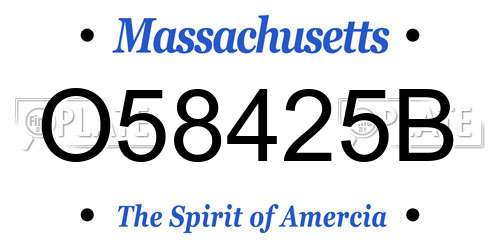 O58425B Massachusetts License Plate