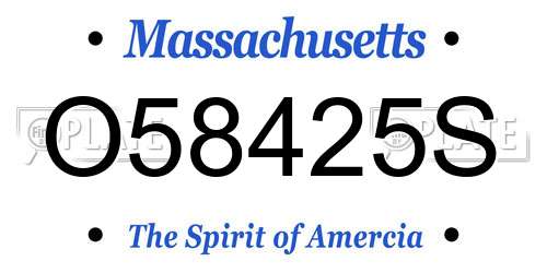 O58425S Massachusetts License Plate