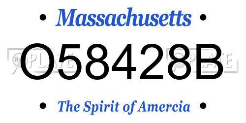 O58428B Massachusetts License Plate