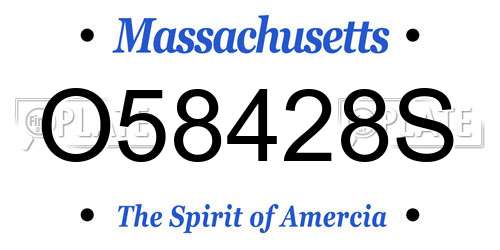 O58428S Massachusetts License Plate