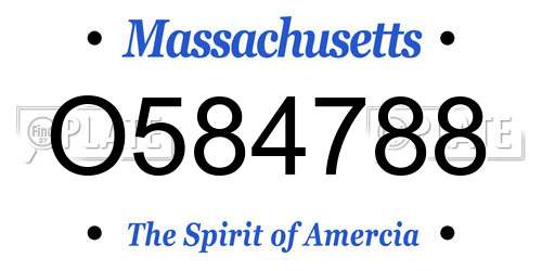 O584788 Massachusetts License Plate