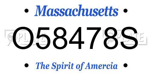 O58478S Massachusetts License Plate