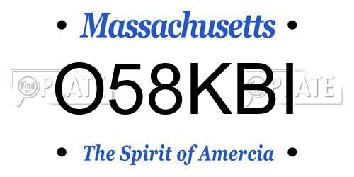 O58KBI Massachusetts License Plate