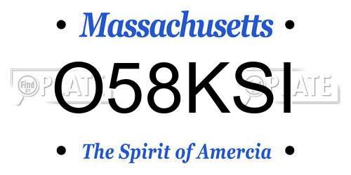 O58KSI Massachusetts License Plate