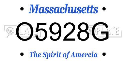 O5928G Massachusetts License Plate
