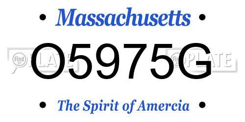 O5975G Massachusetts License Plate