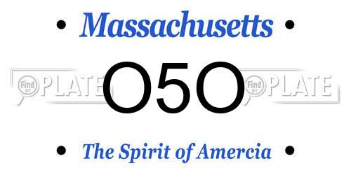 O5O Massachusetts License Plate