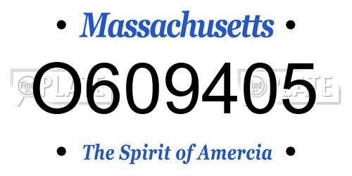 O609405 Massachusetts License Plate