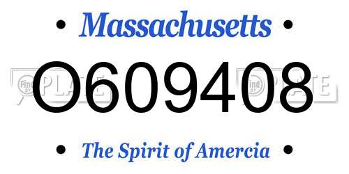 O609408 Massachusetts License Plate