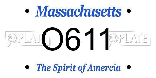 O611 Massachusetts License Plate
