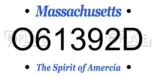 O61392D Massachusetts License Plate