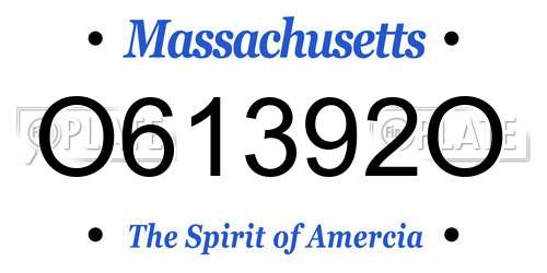 O61392O Massachusetts License Plate