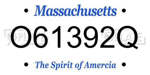 O61392Q Massachusetts License Plate