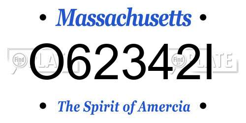 O62342I Massachusetts License Plate