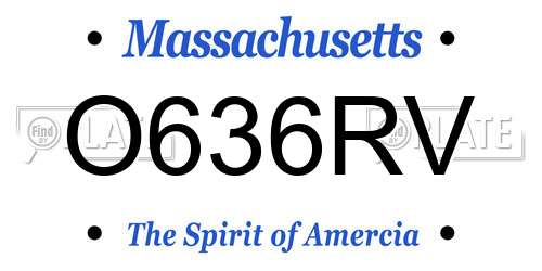 O636RV Massachusetts License Plate