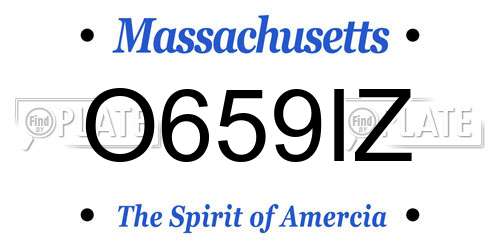 O659IZ Massachusetts License Plate