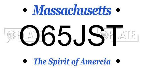 O65JST Massachusetts License Plate