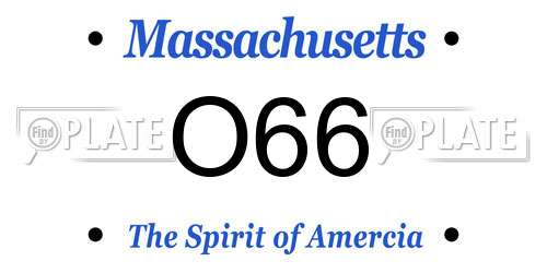 O66 Massachusetts License Plate