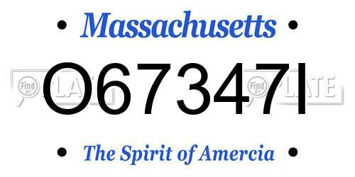 O67347I Massachusetts License Plate