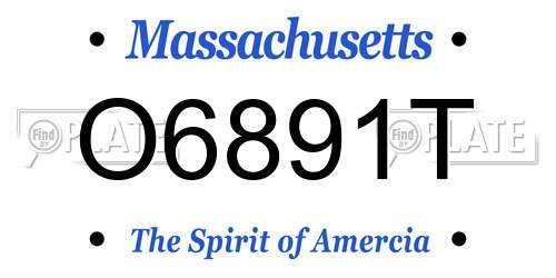 O6891T Massachusetts License Plate