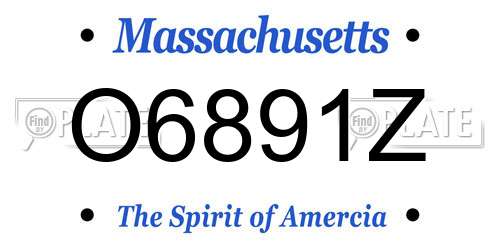 O6891Z Massachusetts License Plate