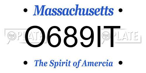 O689IT Massachusetts License Plate