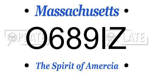 O689IZ Massachusetts License Plate