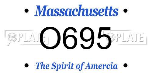 O695 Massachusetts License Plate