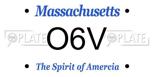 O6V Massachusetts License Plate