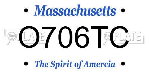 O706TC Massachusetts License Plate