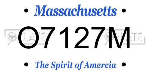 O7127M Massachusetts License Plate