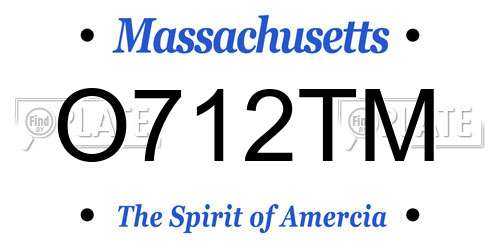O712TM Massachusetts License Plate
